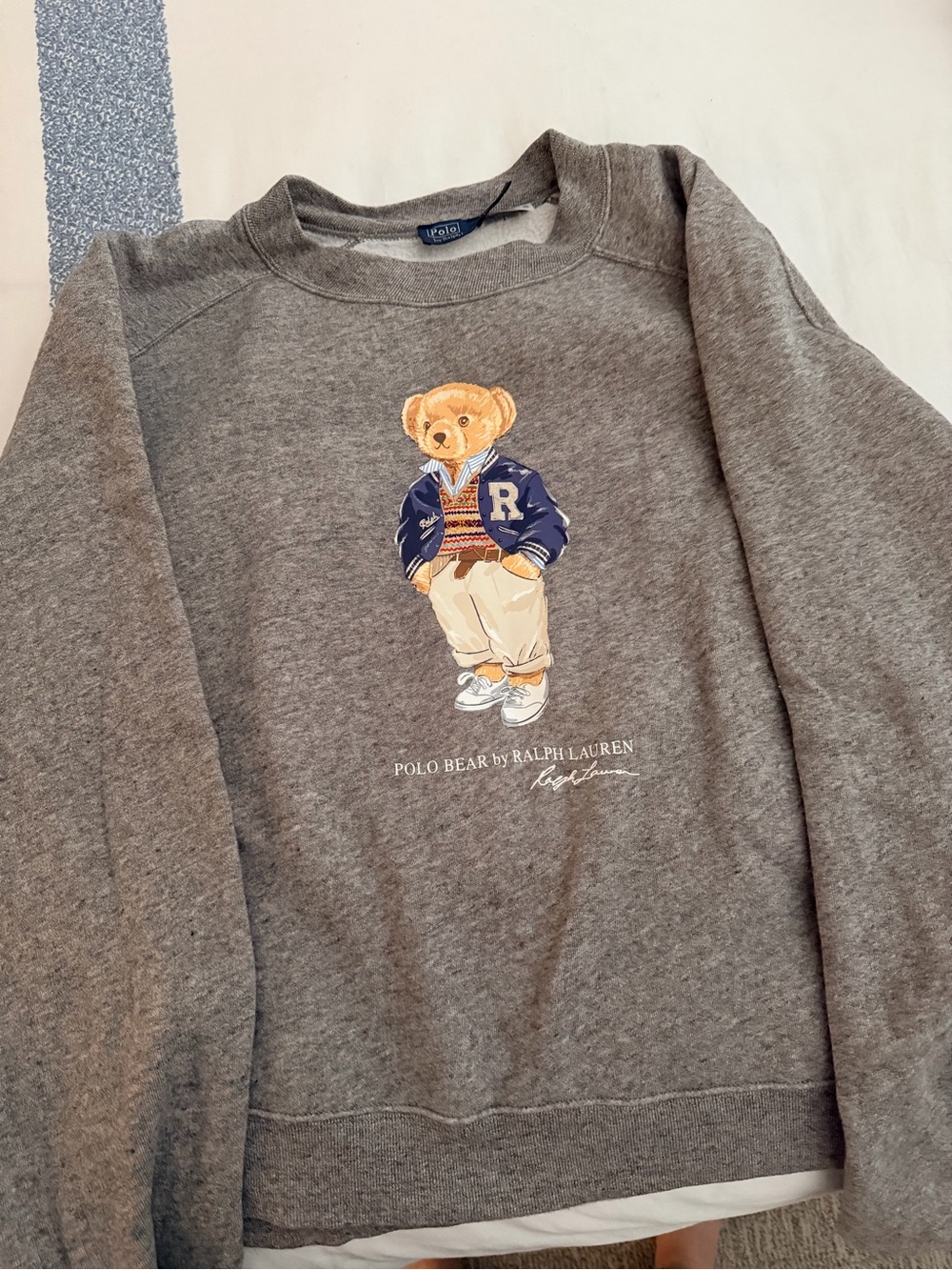 Ralph Lauren women’s gray Polo Bear Crewneck Sweatshirt